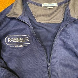 Navy blue zip up jacket